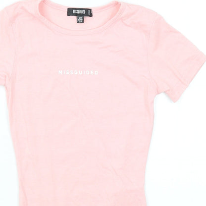 Missguided Womens Pink   Bodysuit One-Piece Size 4