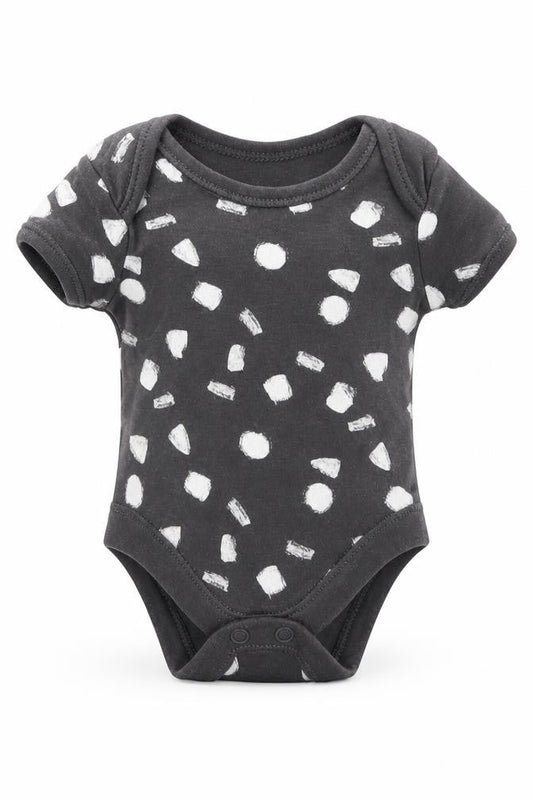 Front view of George Baby Grey Romper One-Piece Size Newborn