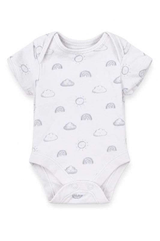 Front view of George Baby Grey Romper One-Piece Size Newborn - Weather