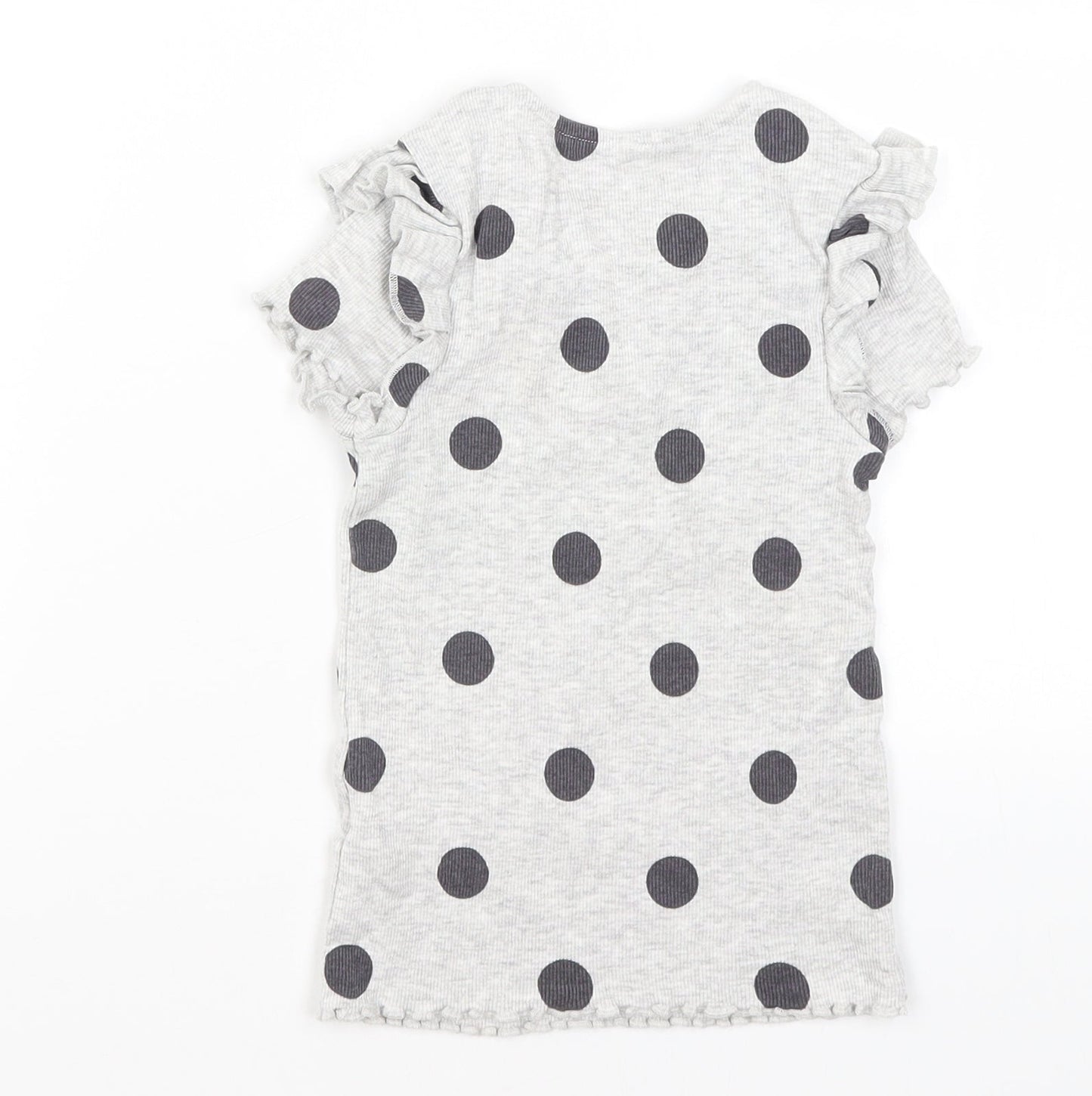 George Girls Green Polka Dot  Basic T-Shirt Size 5-6 Years