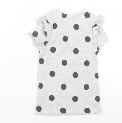 George Girls Green Polka Dot  Basic T-Shirt Size 5-6 Years