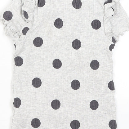 George Girls Green Polka Dot  Basic T-Shirt Size 5-6 Years