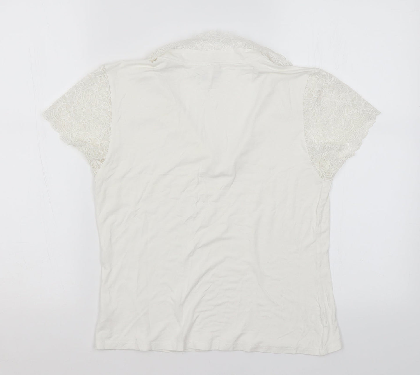 Womens UK Size S OPUS White Basic T-Shirt