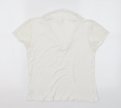 Womens UK Size S OPUS White Basic T-Shirt