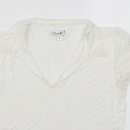 Womens UK Size S OPUS White Basic T-Shirt