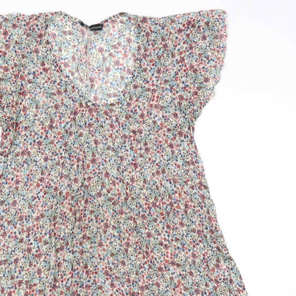 Vie Nocturne Womens Beige Floral  A-Line  Size S
