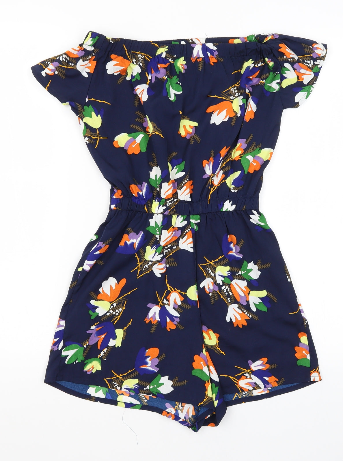 Atmosphere Womens Blue Floral  Romper One-Piece Size 4