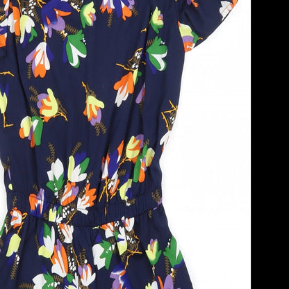 Atmosphere Womens Blue Floral  Romper One-Piece Size 4