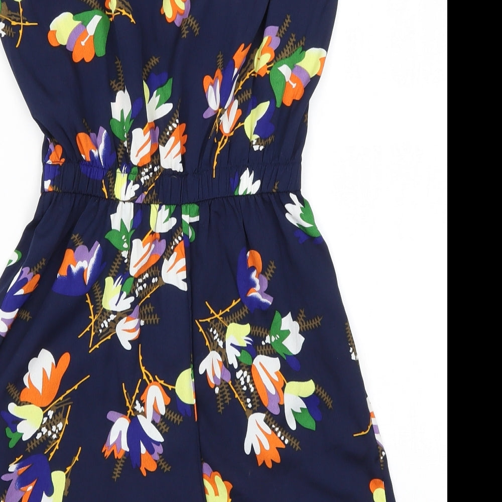 Atmosphere Womens Blue Floral  Romper One-Piece Size 4