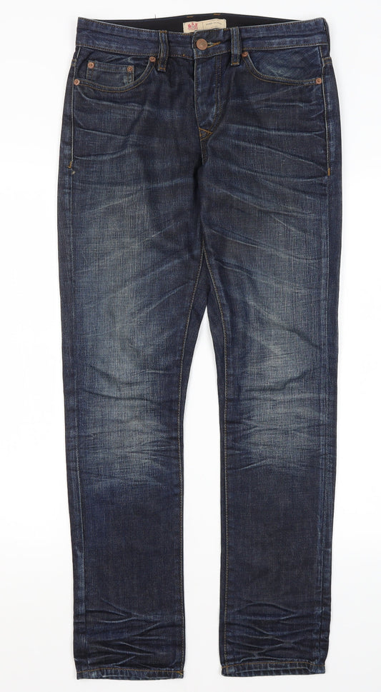 Mens UK Size 26 in River Island Regular Fit Straight Blue Jeans