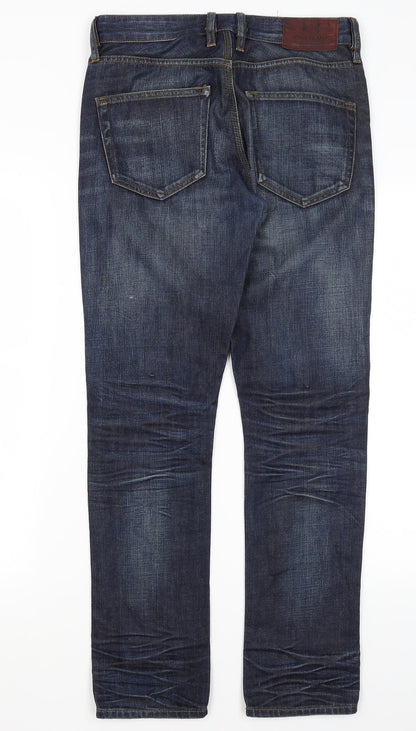 Mens UK Size 26 in River Island Regular Fit Straight Blue Jeans