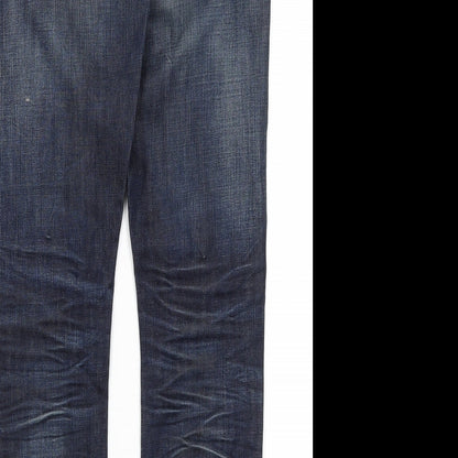 Mens UK Size 26 in River Island Regular Fit Straight Blue Jeans