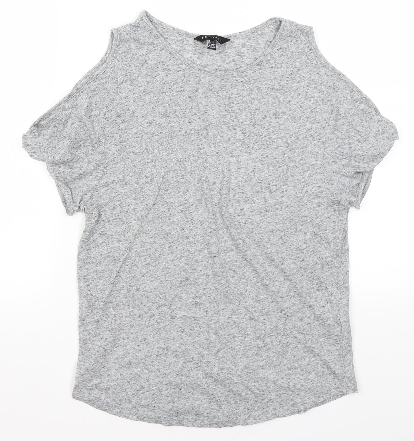 Womens UK Size 8 New Look Grey Basic T-Shirt