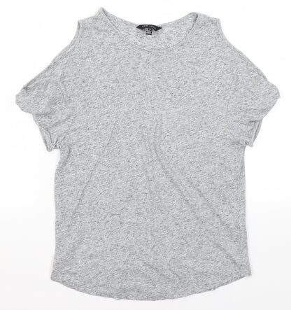 Womens UK Size 8 New Look Grey Basic T-Shirt
