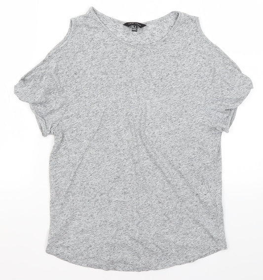 Womens UK Size 8 New Look Grey Basic T-Shirt
