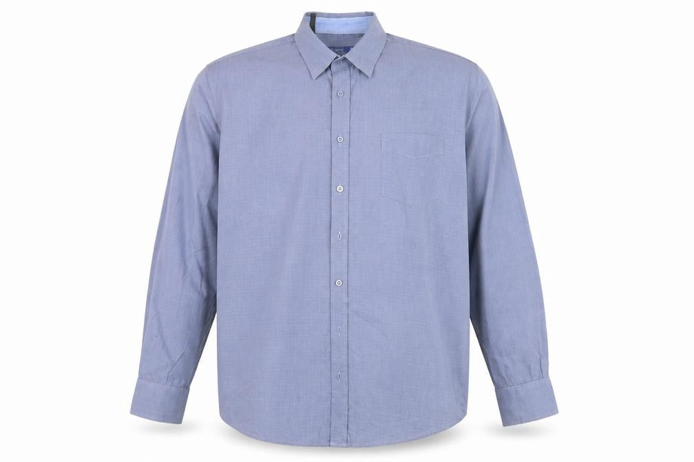 Mens UK Size 2XL Premier Man Blue  Button-Up Long Sleeve Casual Shirt