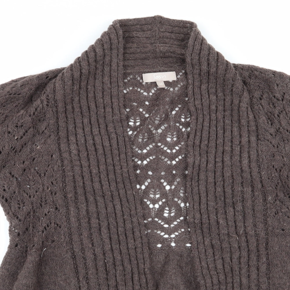 Womens UK Size 10 Soon Brown Cardigan Jumper