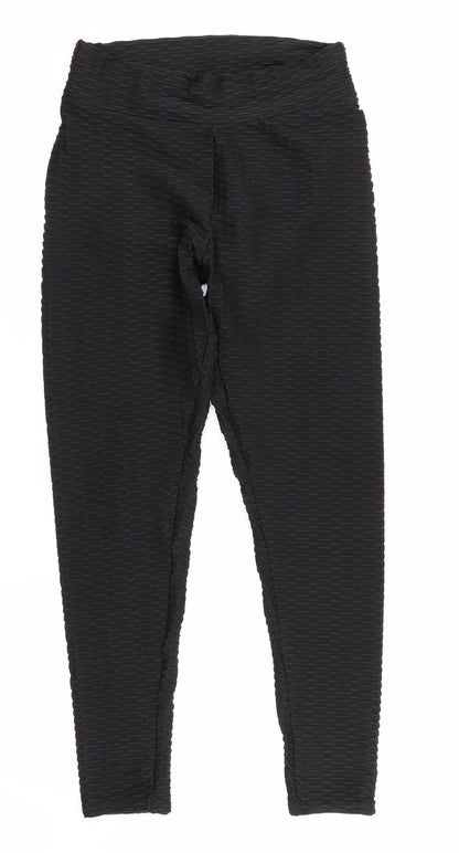 Womens UK Size L Preworn Regular Fit Jegging Black Trousers