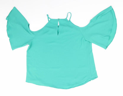 Papaya Womens Green   Basic Blouse Size 12  - Cut out shoulders
