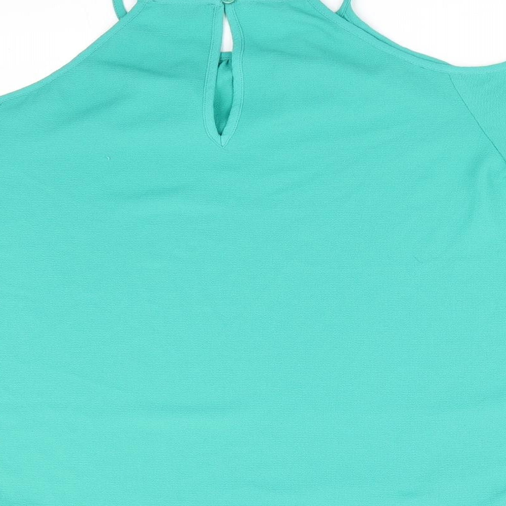Papaya Womens Green   Basic Blouse Size 12  - Cut out shoulders
