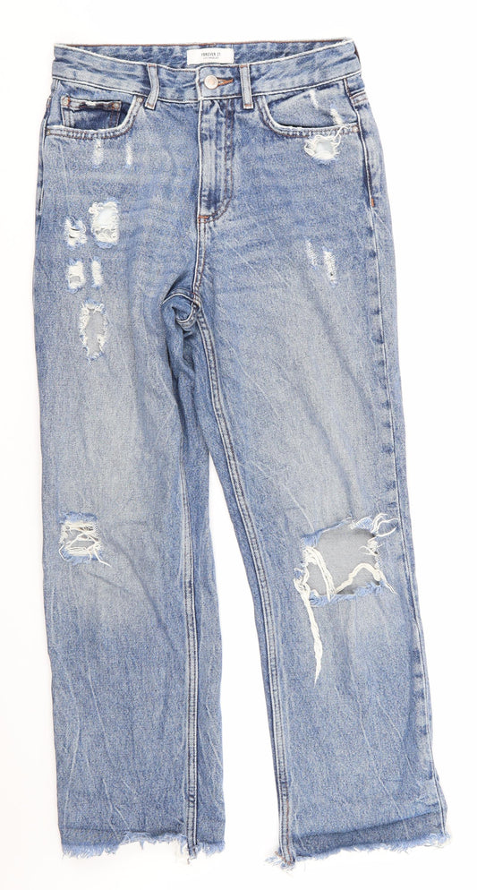 FOREVER 21 Womens Blue   Straight Jeans  L27 in