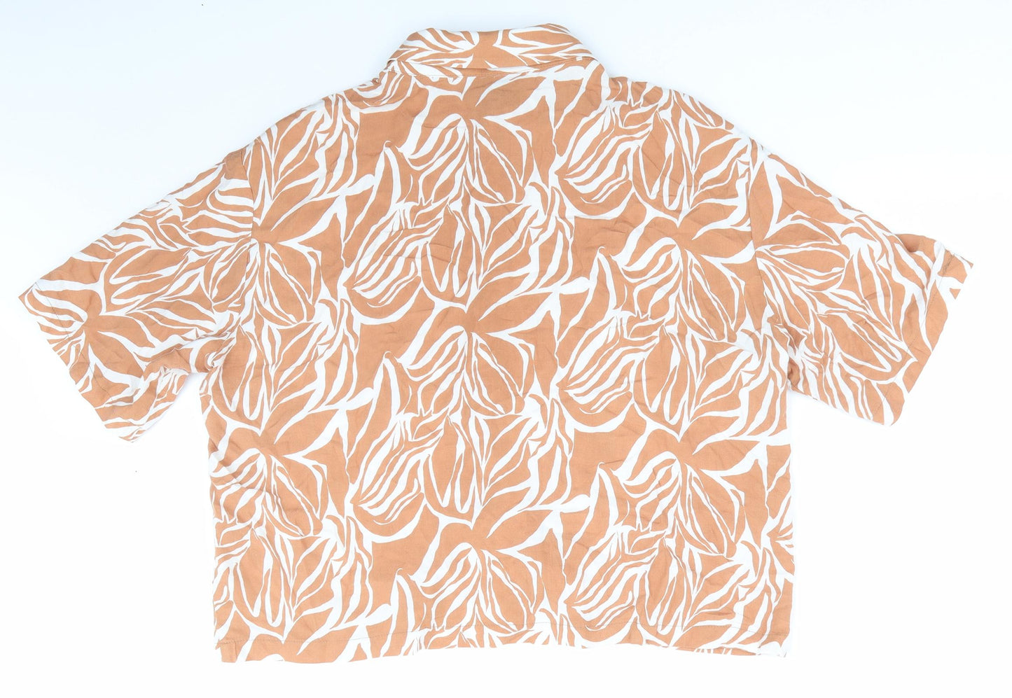 Womens UK Size 14 Peacocks Brown Basic Button-Up