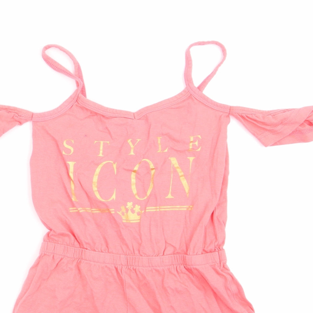 Studio Girls Orange   Shorts One-Piece Size 6-7 Years  - Cut out shoulders Style Icon