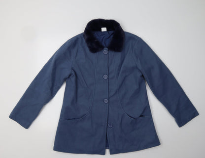 Womens UK Size 12 Gabriella Vicenza Blue Overcoat