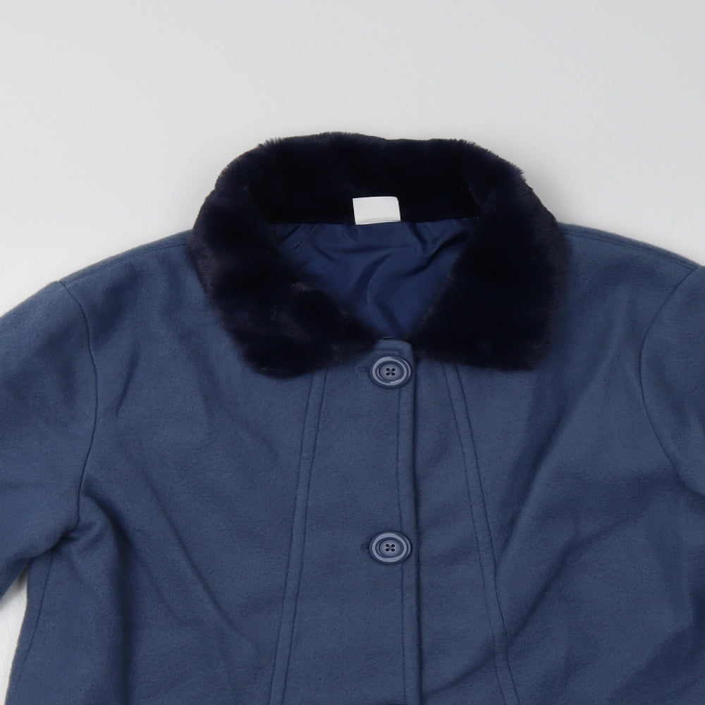 Womens UK Size 12 Gabriella Vicenza Blue Overcoat