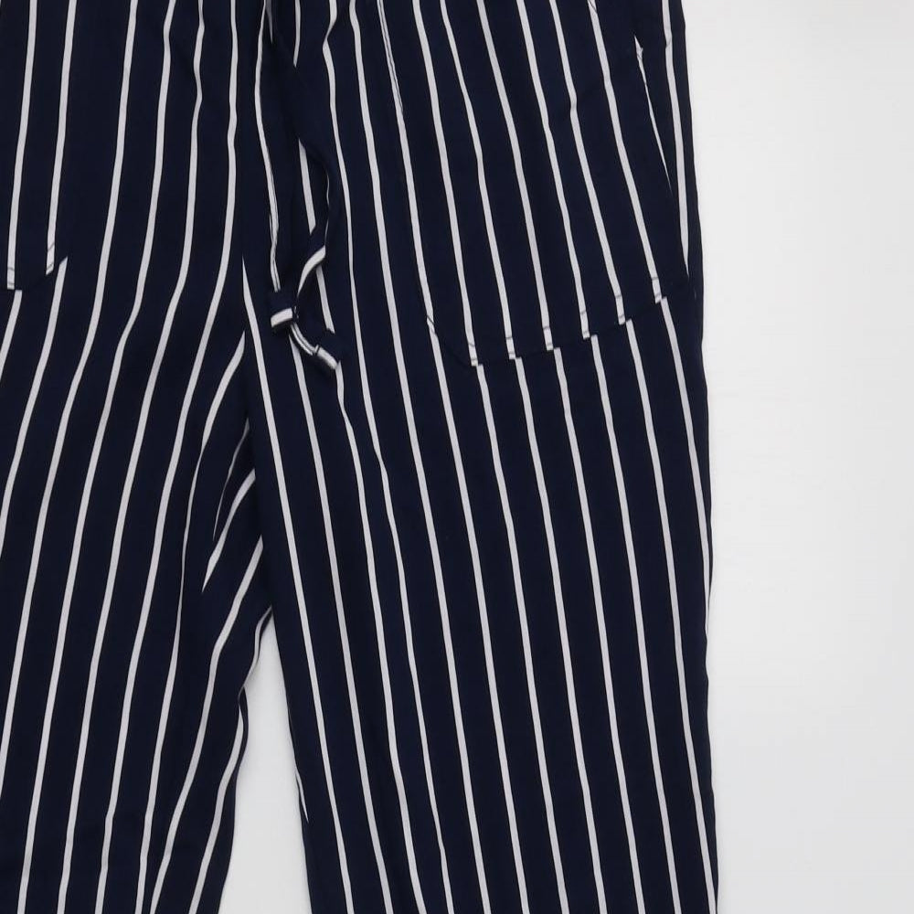 Primark Womens Blue Striped  Trousers  Size 8 L25 in