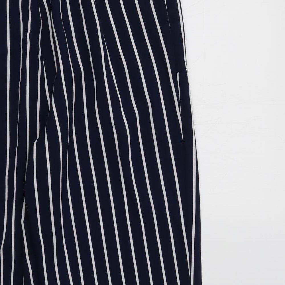 Primark Womens Blue Striped  Trousers  Size 8 L25 in