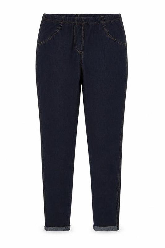 Front view of Boohoo women’s blue jegging leggings, size UK 6, 25-inch leg