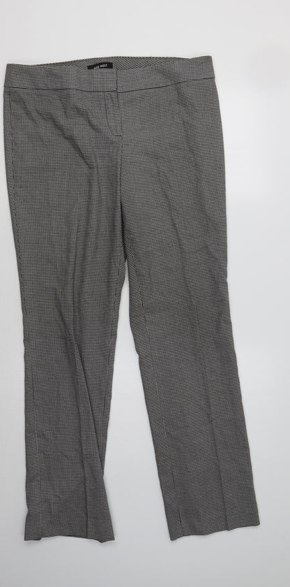 Nine West Womens Grey Houndstooth  Dress Pants Trousers Size 10 L30 in