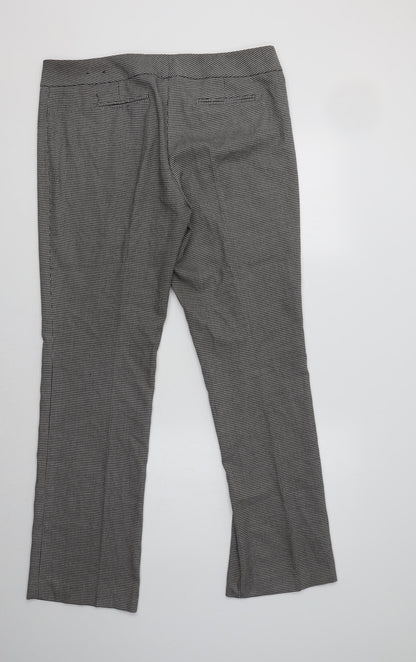 Nine West Womens Grey Houndstooth  Dress Pants Trousers Size 10 L30 in