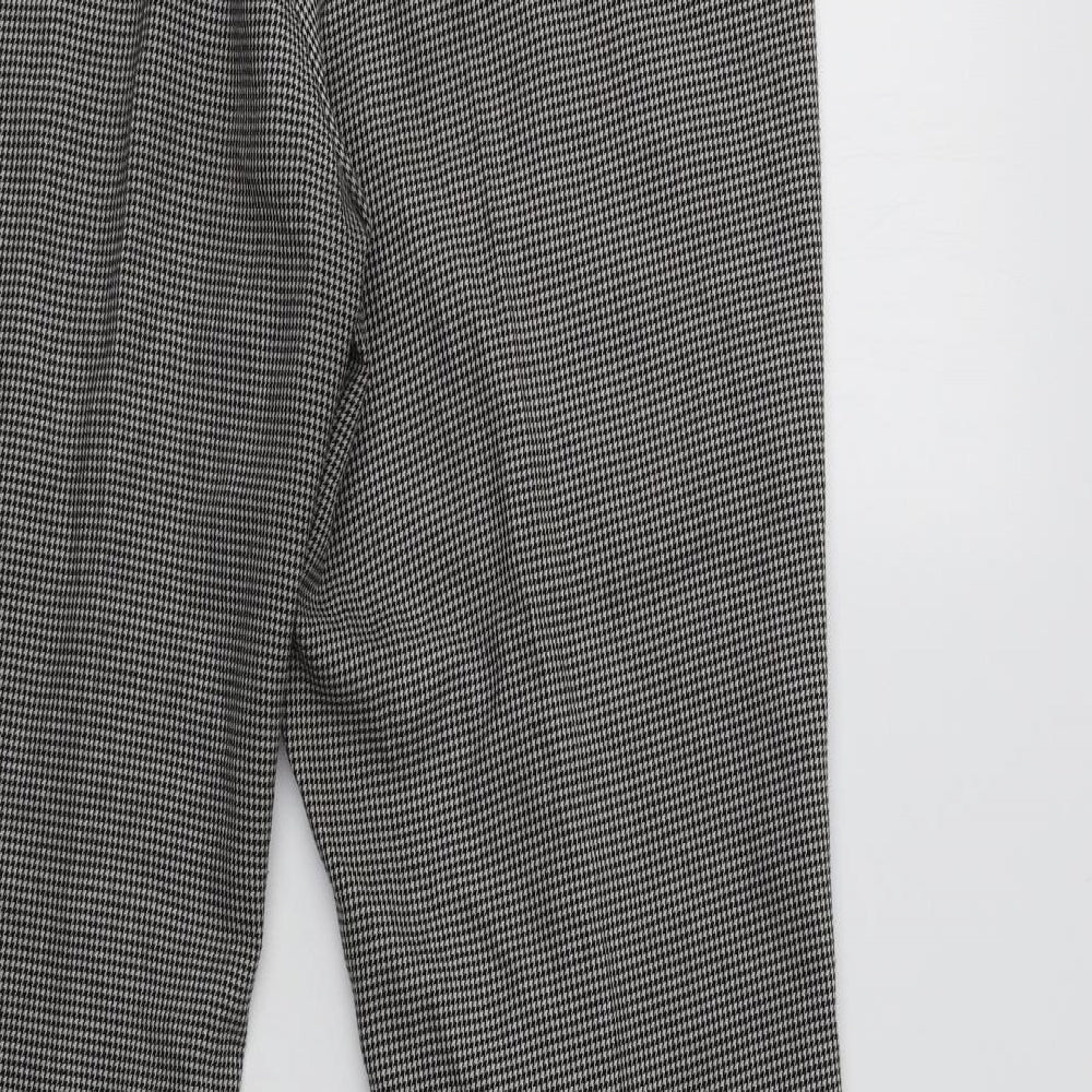 Nine West Womens Grey Houndstooth  Dress Pants Trousers Size 10 L30 in