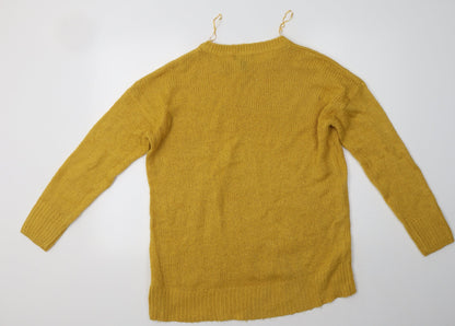 Womens UK Size L New Look Yellow Pullover Jumper