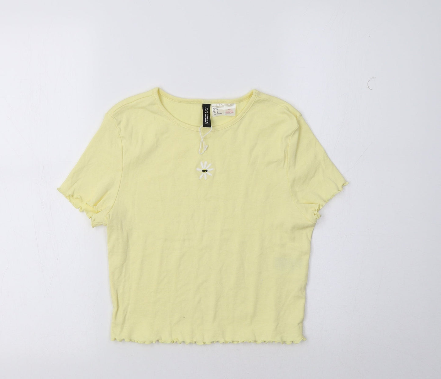 Womens UK Size M H&M Yellow Cropped Polo