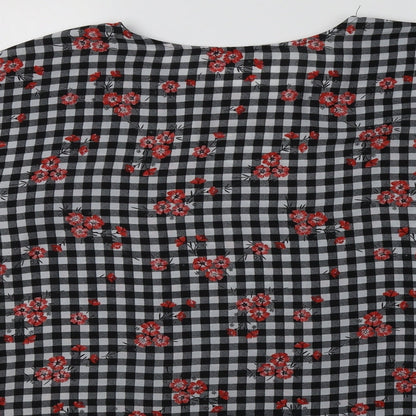 Papaya Womens Grey Check  Basic Blouse Size 10