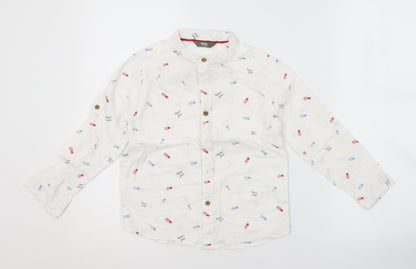 MAX Boys White Spotted  Basic Button-Up Size 7-8 Years