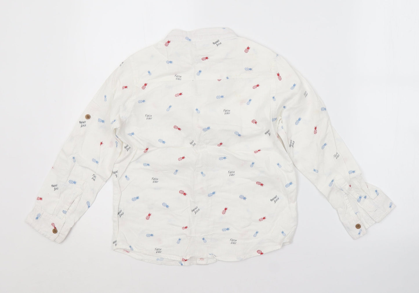 MAX Boys White Spotted  Basic Button-Up Size 7-8 Years