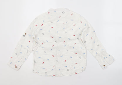 MAX Boys White Spotted  Basic Button-Up Size 7-8 Years