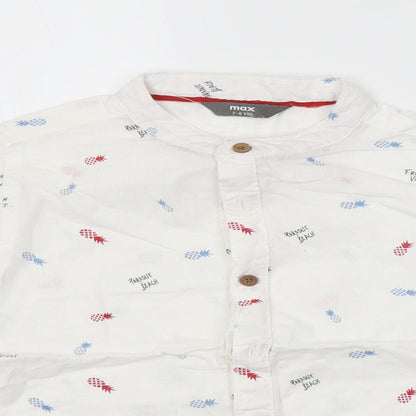 MAX Boys White Spotted  Basic Button-Up Size 7-8 Years