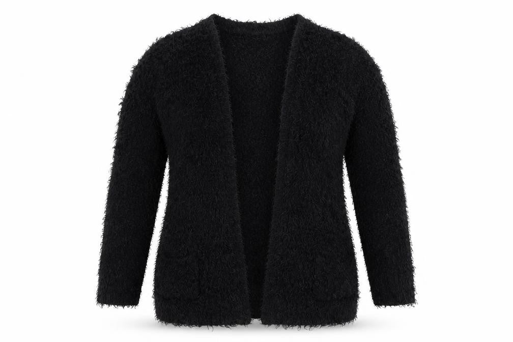 Front view of New Look women’s beige cardigan jumper, size L