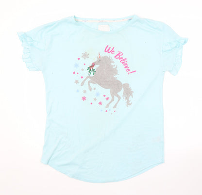 Preworn Womens Blue   Top Pyjama Top Size 12  - UNICORN