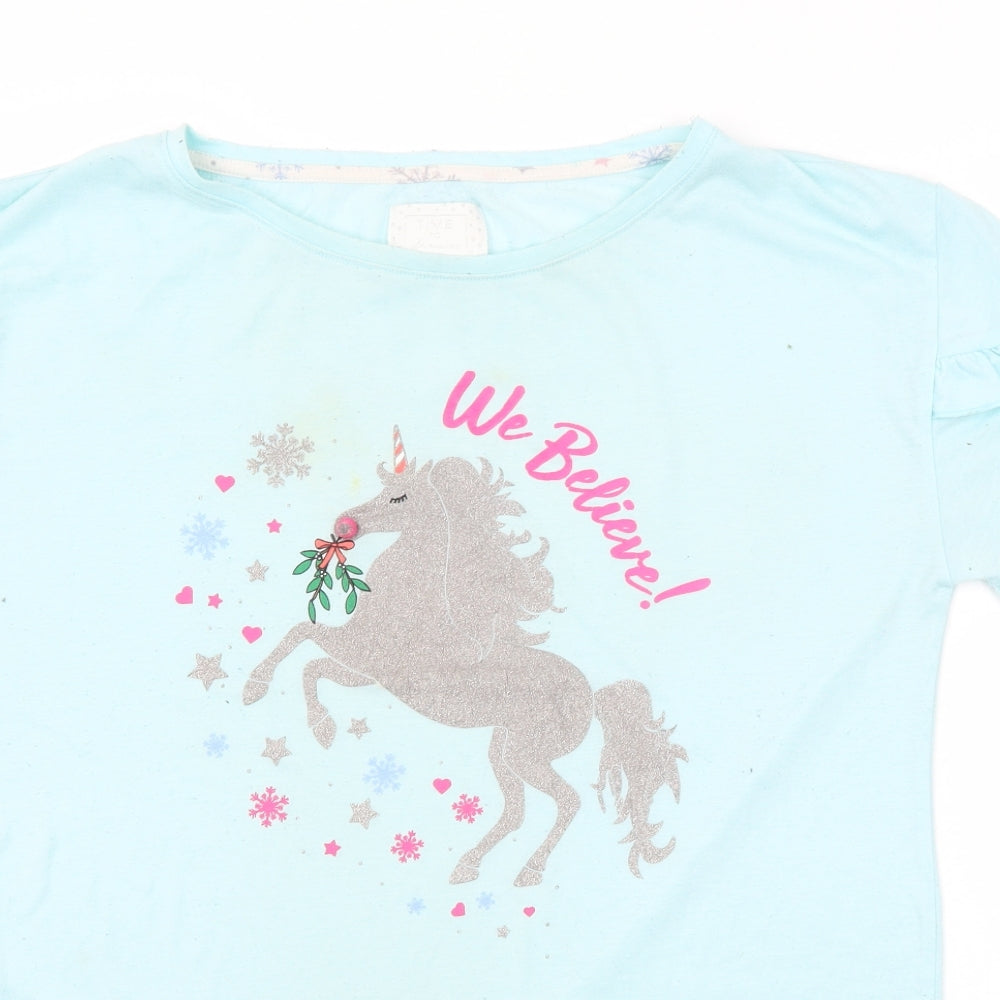 Preworn Womens Blue   Top Pyjama Top Size 12  - UNICORN