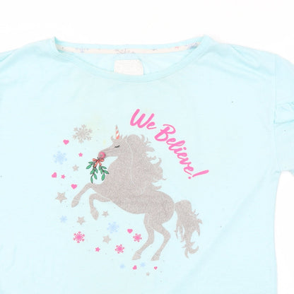 Preworn Womens Blue   Top Pyjama Top Size 12  - UNICORN