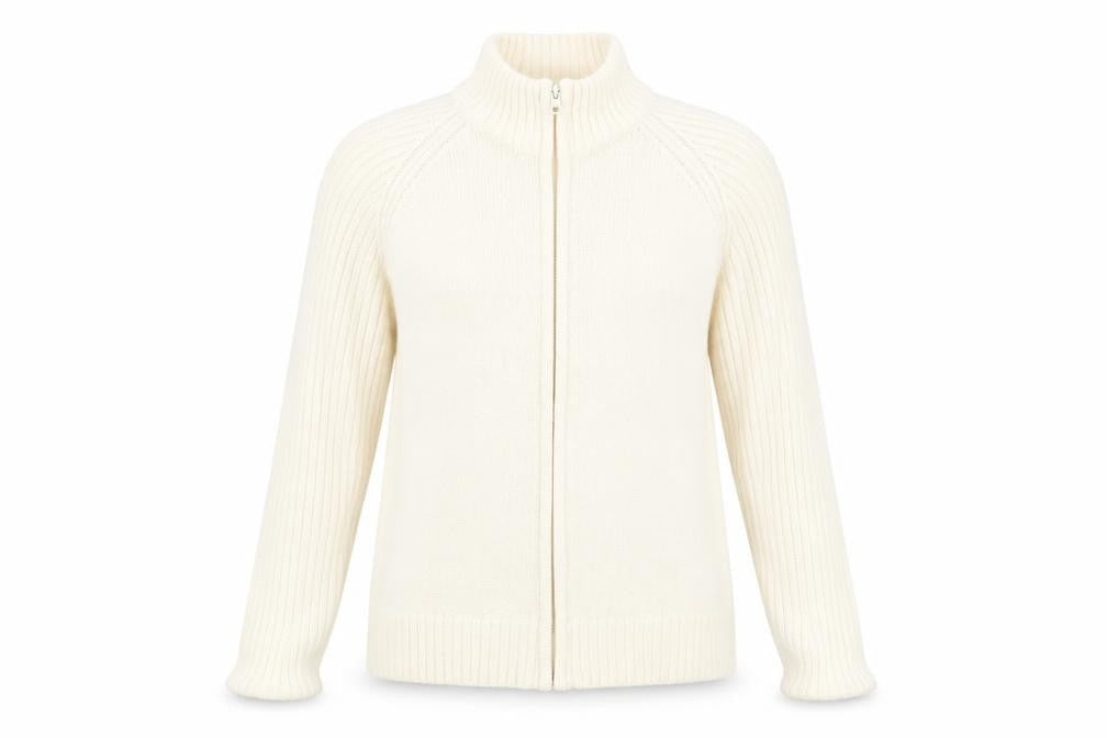 Front view of Bonmarché women’s yellow full zip jumper, size XS