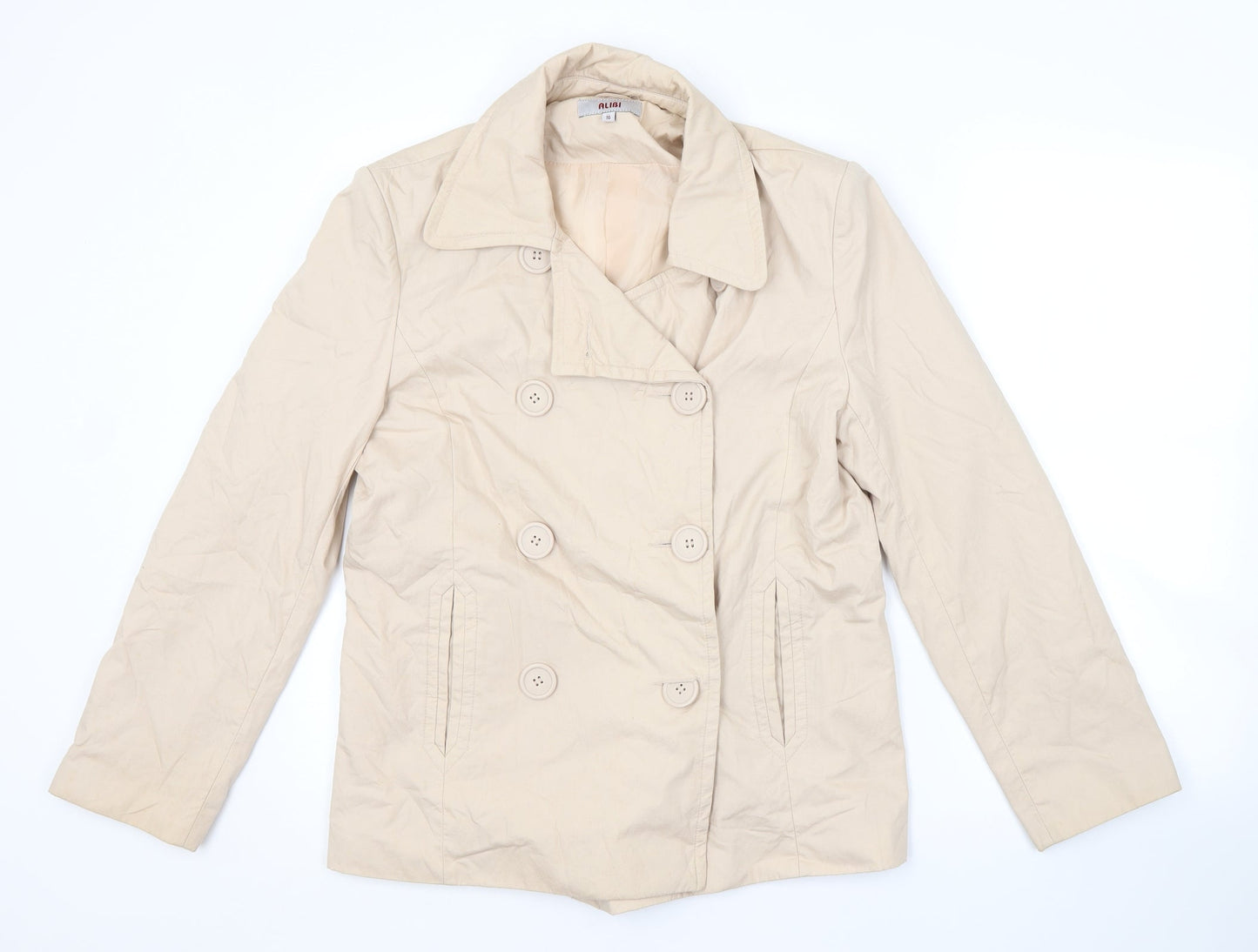 Womens UK Size 16 ALIBI Beige Pea Coat