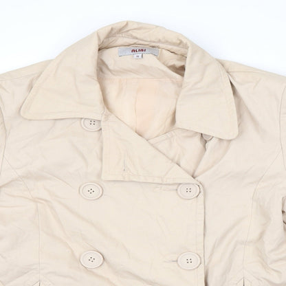 Womens UK Size 16 ALIBI Beige Pea Coat