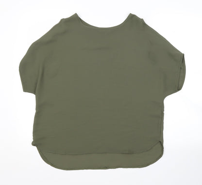 Womens UK Size 10 Peacocks Green Basic Blouse